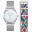 SET CODE TS white watch &amp; coloured graphic pattern strap from the  collection in the THOMAS SABO online store