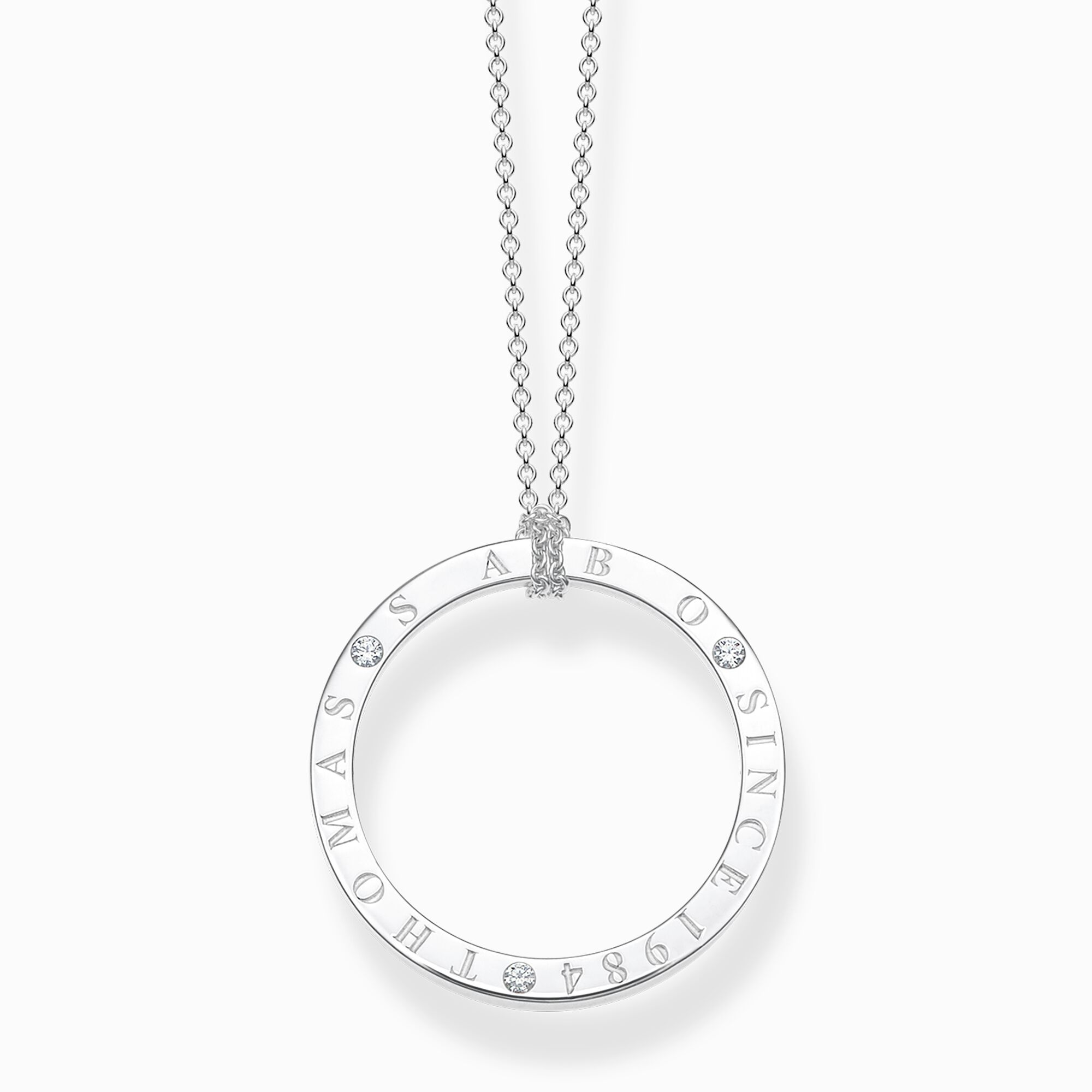 Kette Kreis mit weißen Steinen Silber | THOMAS SABO
