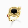 Ring rotatable with black onyx and white stones gold plated from the  collection in the THOMAS SABO online store