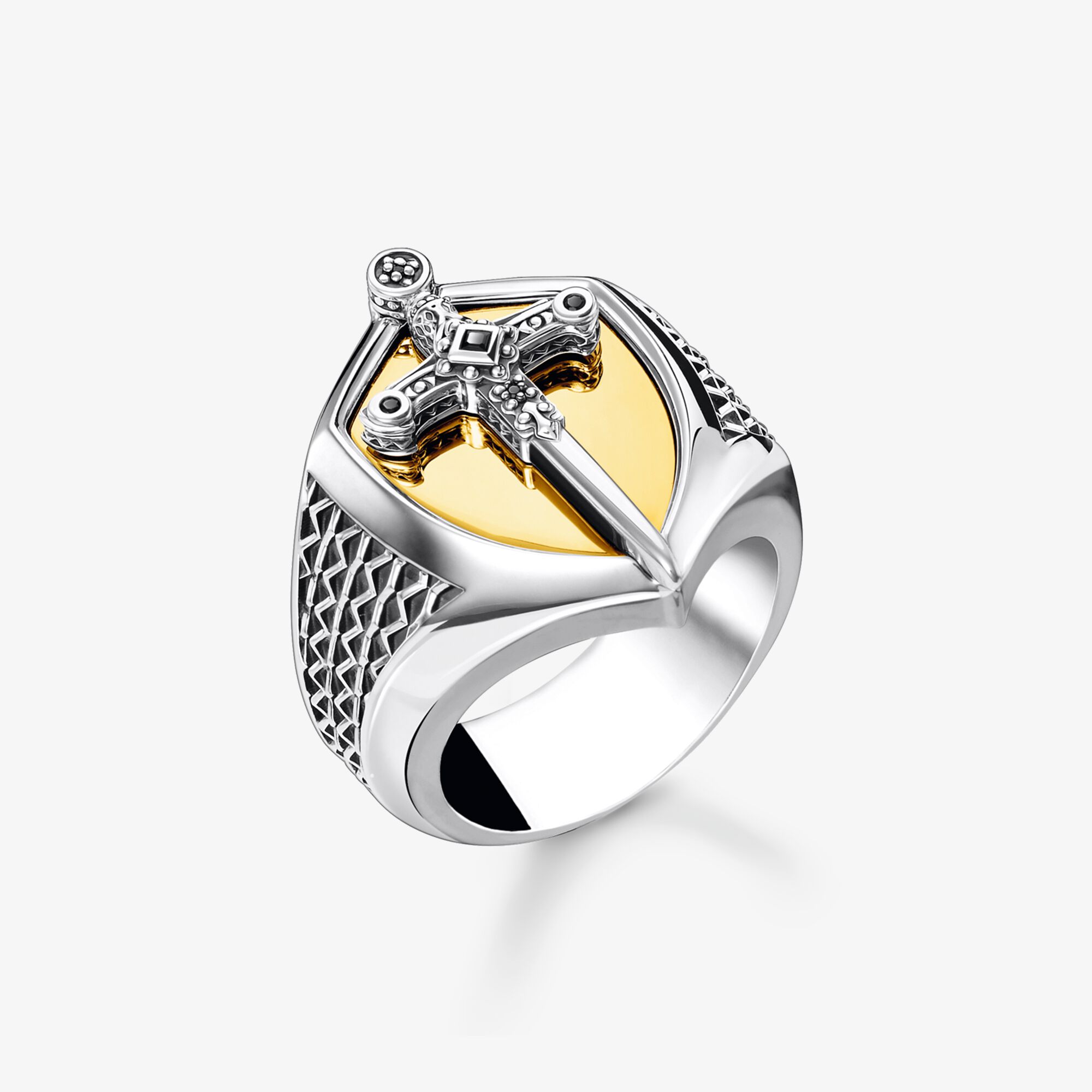 THOMAS SABO Ring Schwert gold, Sterlingsilber Gelbgold vergoldet, Größe: 68, Unisex