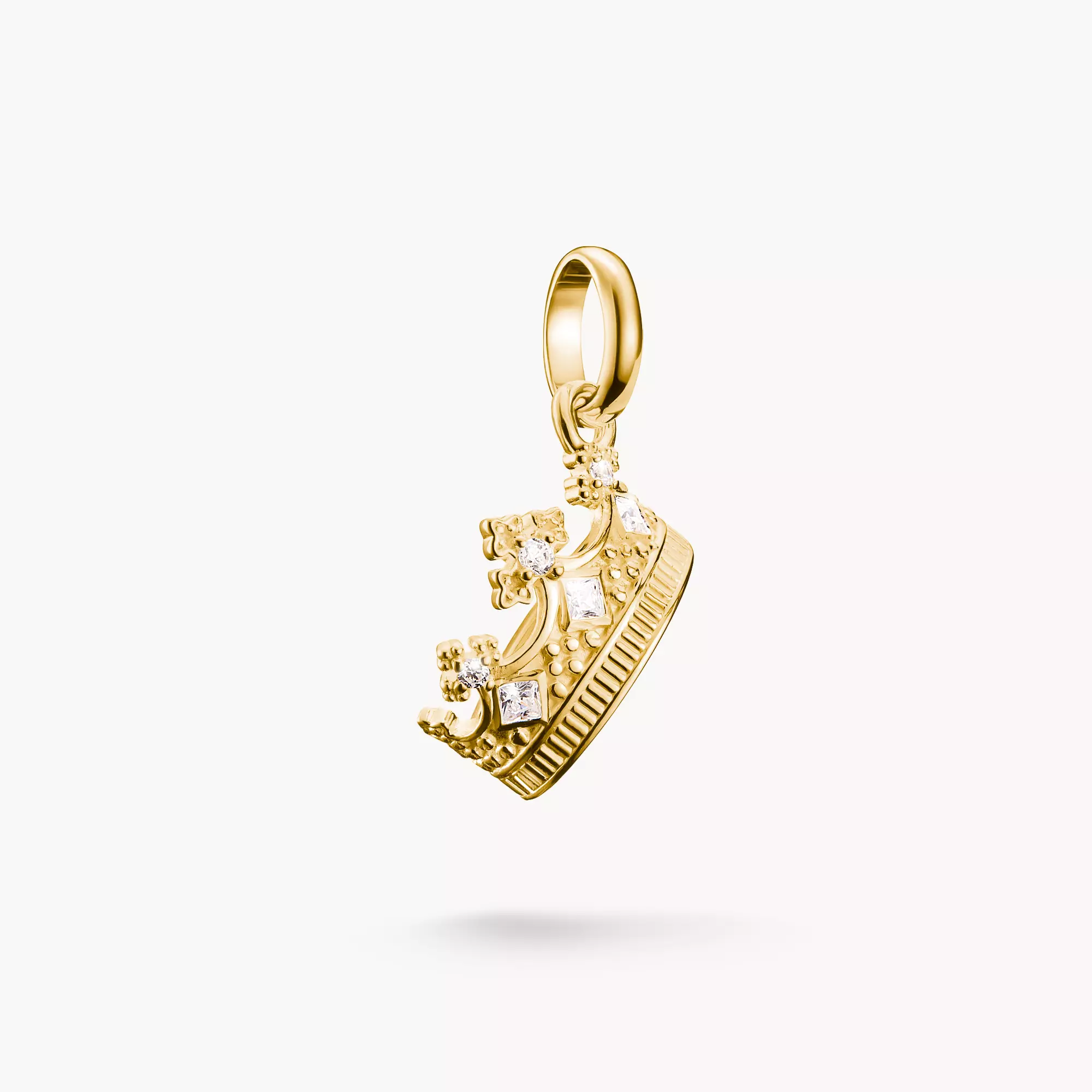 Charm pendant crown with stones Connect gold-plated | THOMAS SABO