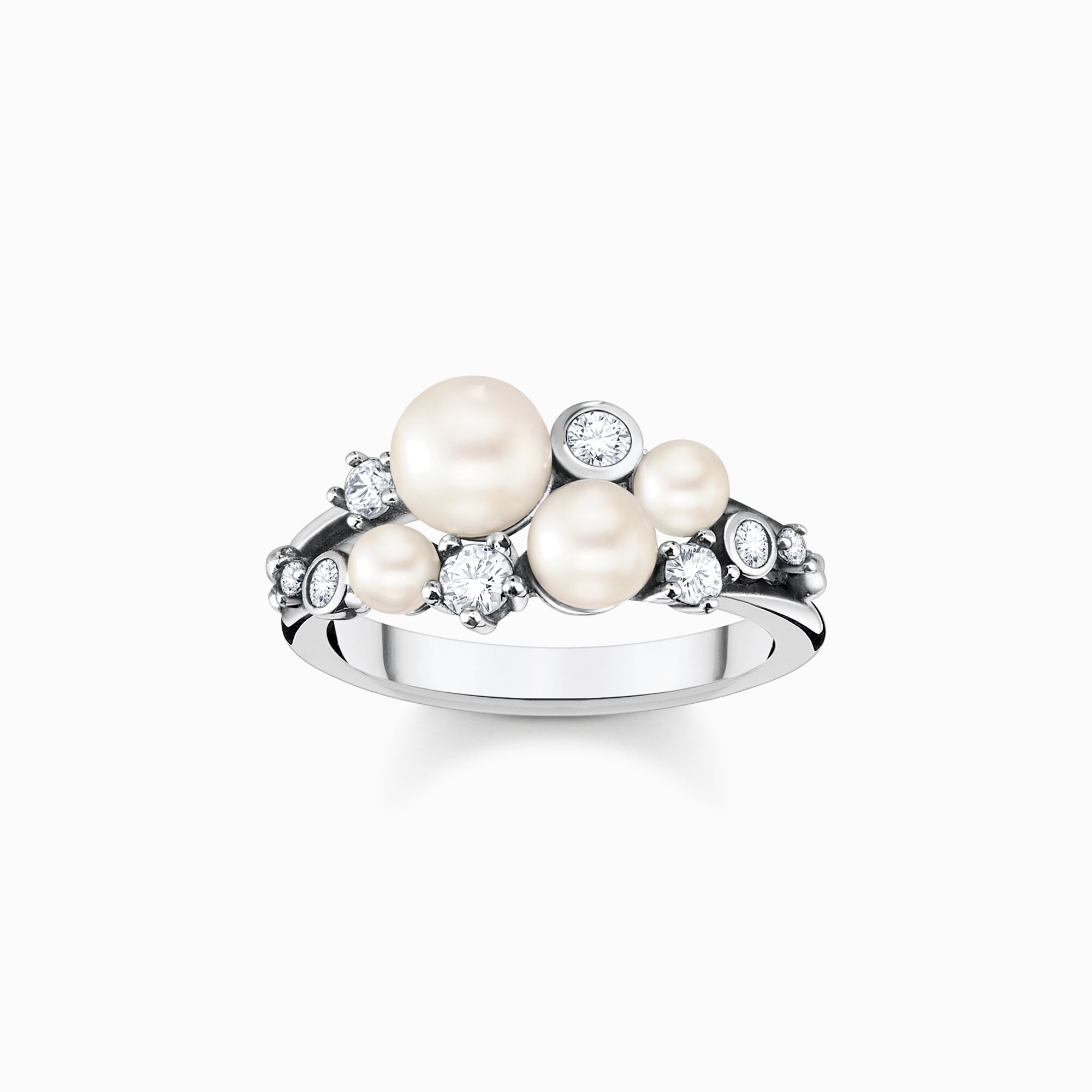 Ring pearls with white stones silver from the  collection in the THOMAS SABO online store