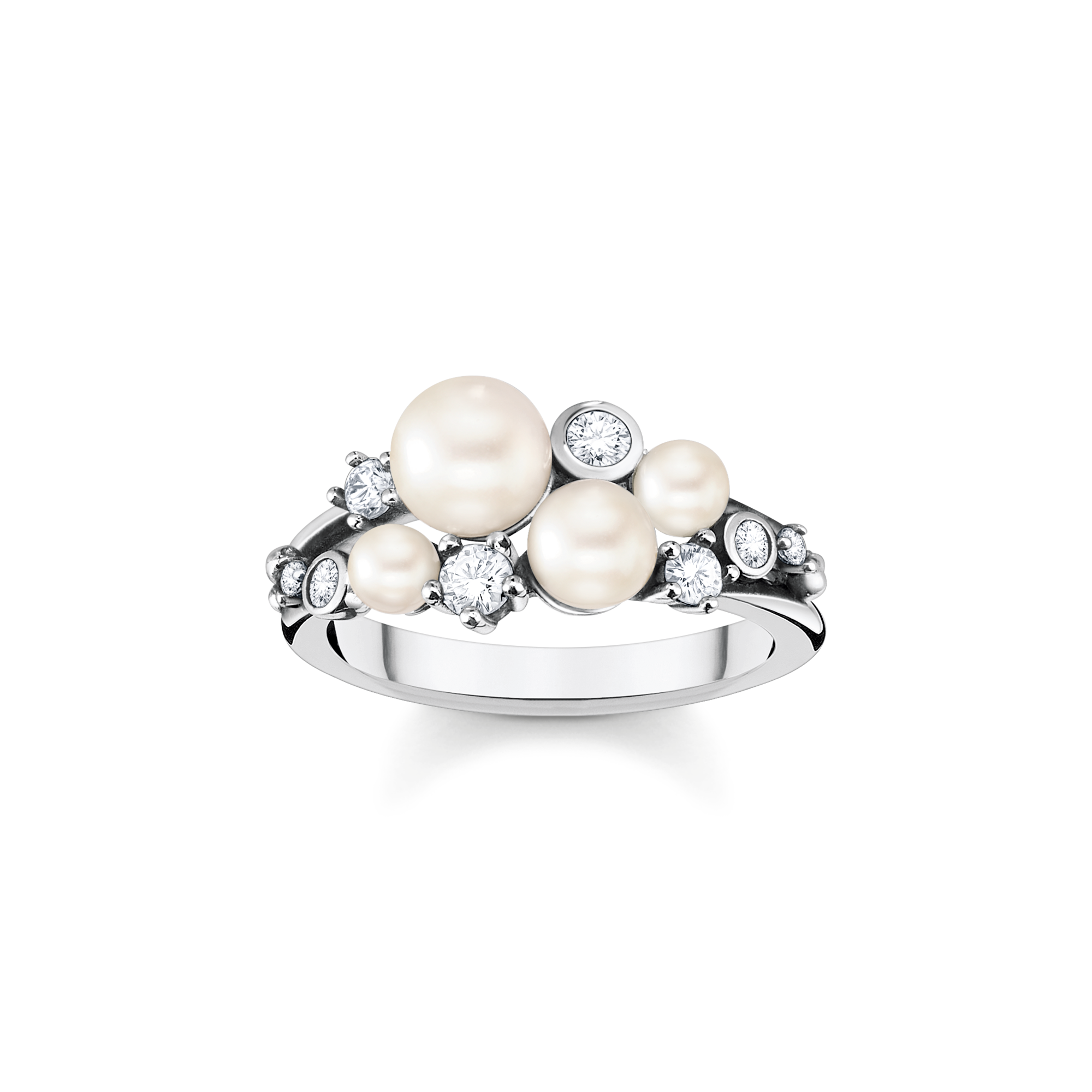 Thomas Sabo Ring Perlen mit weißen Steinen silber weiß TR2413-167-14-48