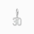 Silver charm pendant number 30 with zirconia from the Charm Club collection in the THOMAS SABO online store