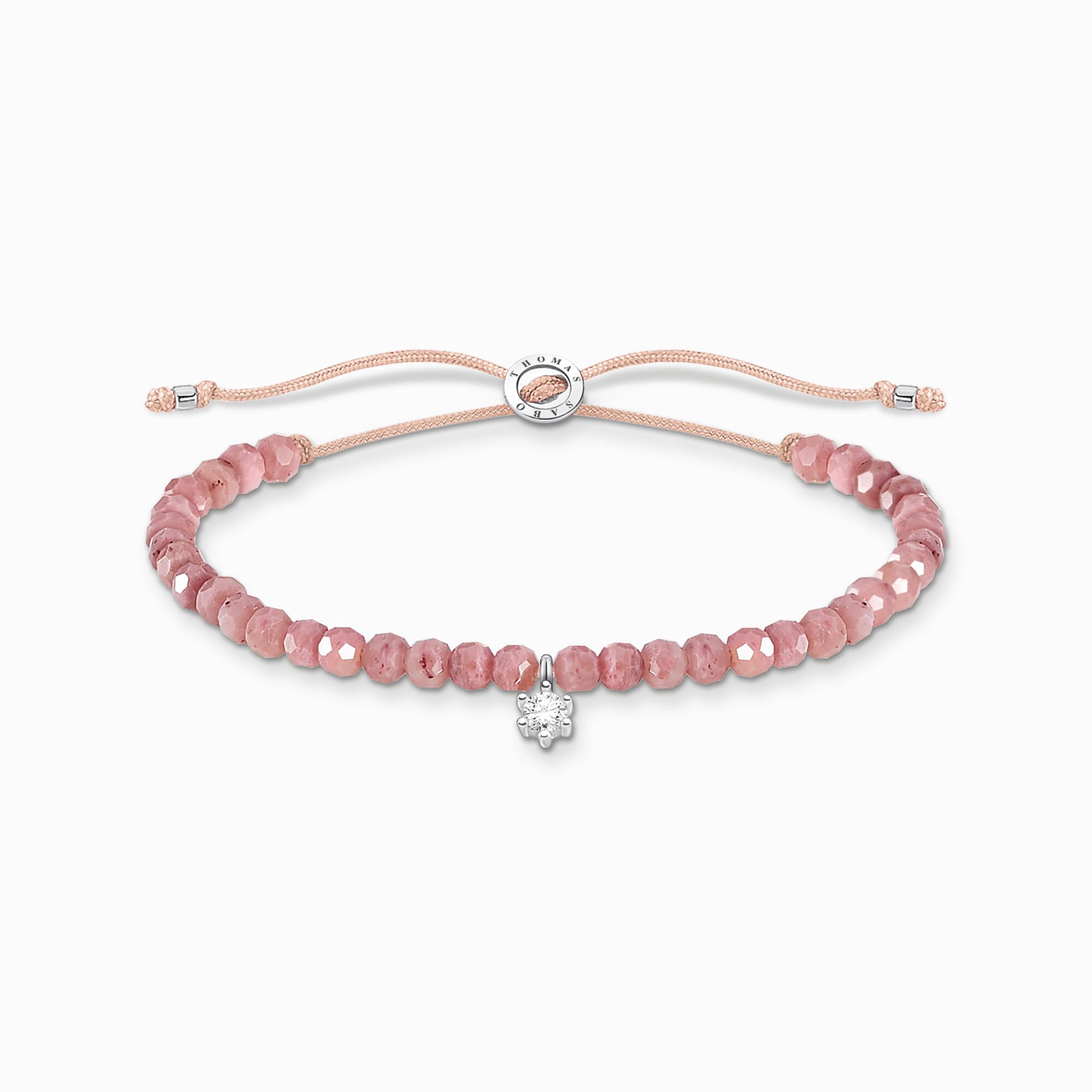 Armband mit rosa Jaspis-Beads und wei&szlig;em Stein Silber aus der Charming Collection Kollektion im Online Shop von THOMAS SABO