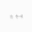 Ear studs with white stones and white cold enamel silver from the Charming Collection collection in the THOMAS SABO online store