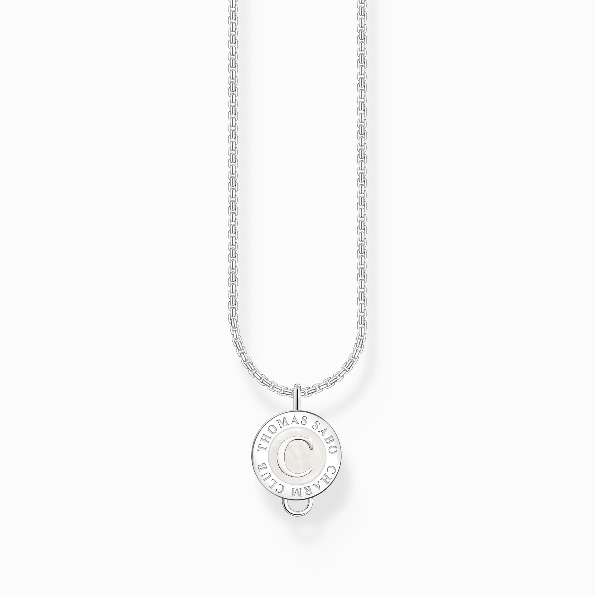 Member Charm necklace with white Charmista Coin silver from the Charm Club collection in the THOMAS SABO online store