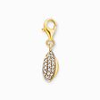 Charm pendant shell with white stones gold from the  collection in the THOMAS SABO online store