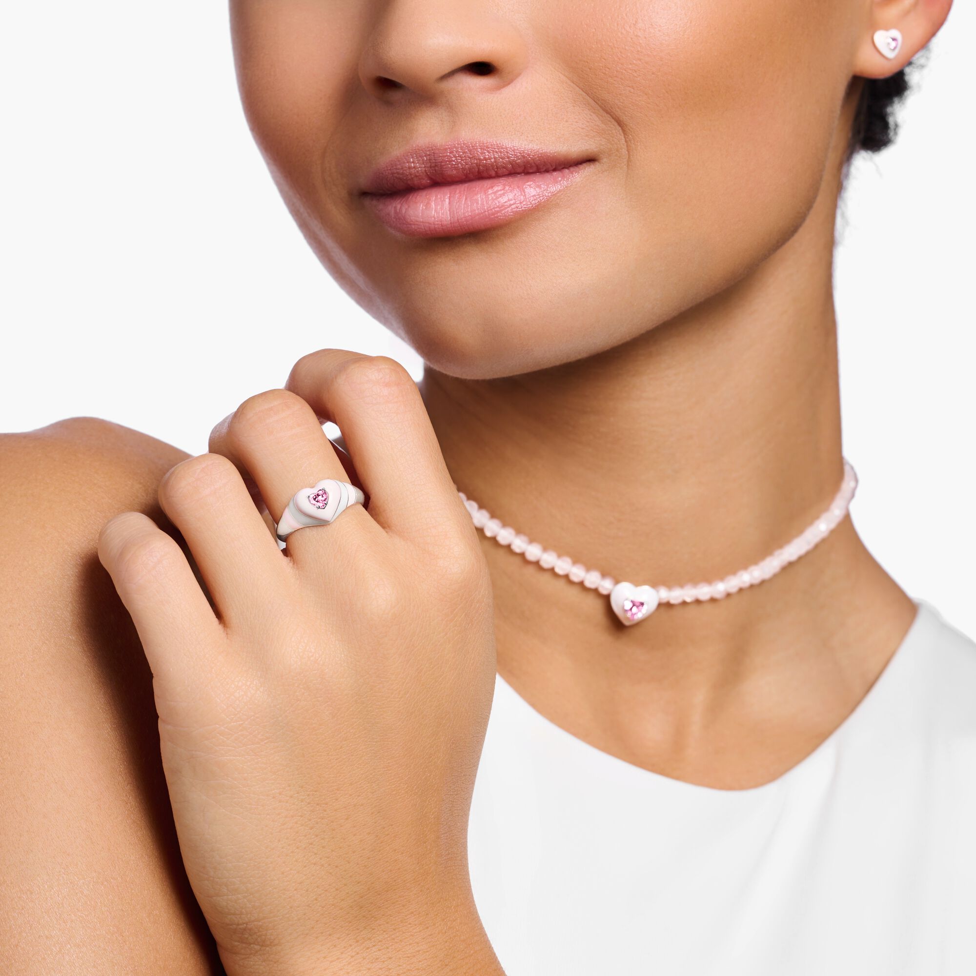 Ring heart with pink stones silver THOMAS SABO