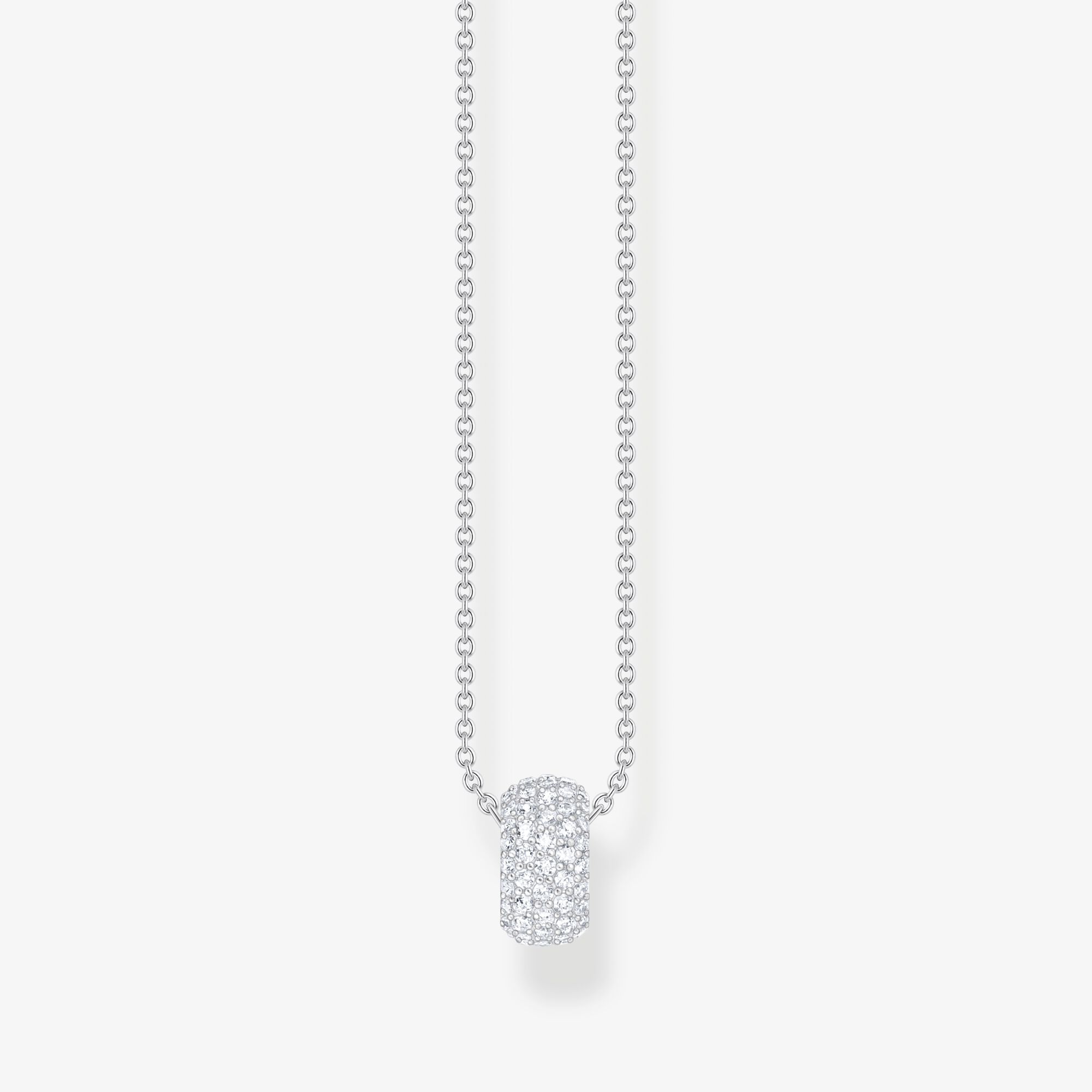 THOMAS SABO Collier en argent avec pendentif anneau et zircon blanc Argent sterling, Taille: 45 cm, pour femme