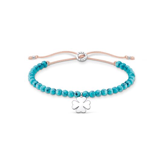 Bracelet turquoise pearls with cloverleaf from the Charming Collection collection in the THOMAS SABO online store
