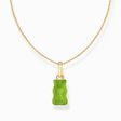 Gold-plated necklace with green goldbears pendant and zirconia from the Charming Collection collection in the THOMAS SABO online store