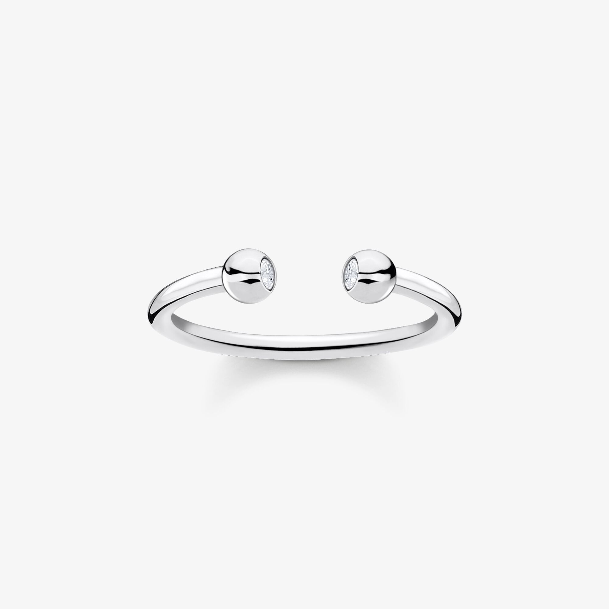 THOMAS SABO Ring Kugeln mit Steinen silber, Sterlingsilber, Größe: 48, Damen