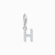 Charm pendant letter H with white stones silver from the Charm Club collection in the THOMAS SABO online store