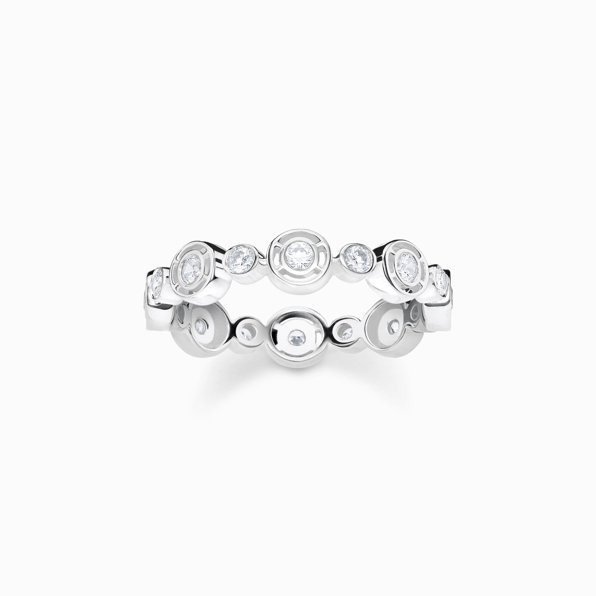 Ring circles with white stones silver from the  collection in the THOMAS SABO online store