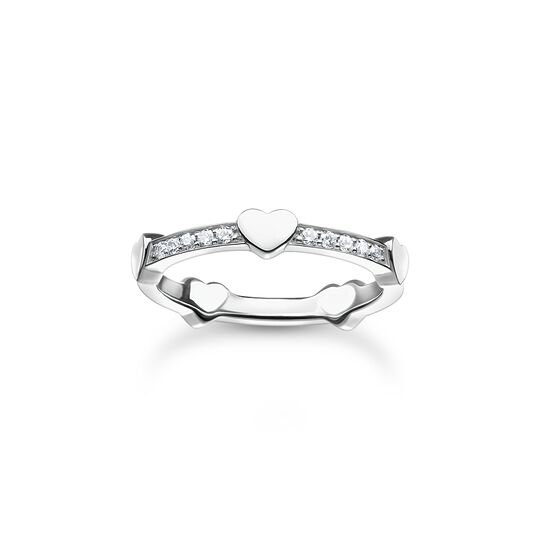 Ring Pav&eacute; mit Herzen silber aus der Charming Collection Kollektion im Online Shop von THOMAS SABO