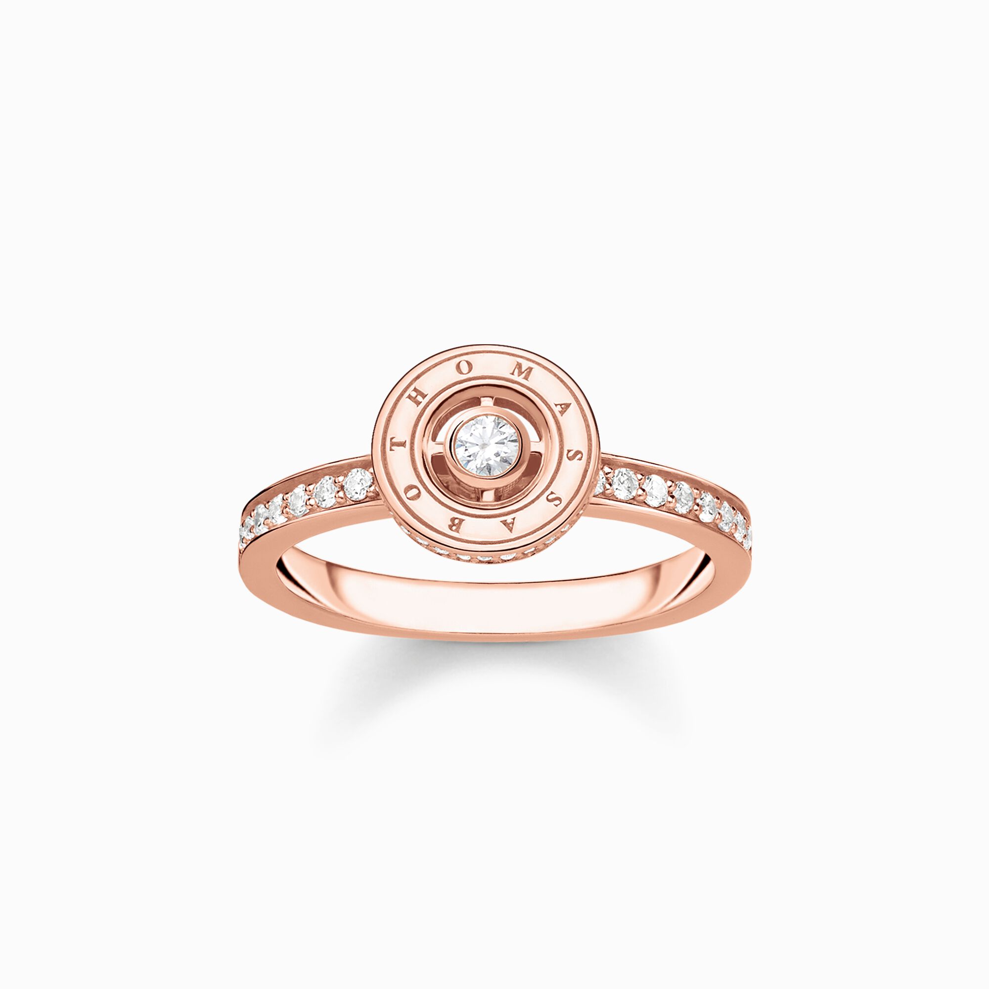 Ring circle with white stones pav&eacute; rose gold plated from the  collection in the THOMAS SABO online store