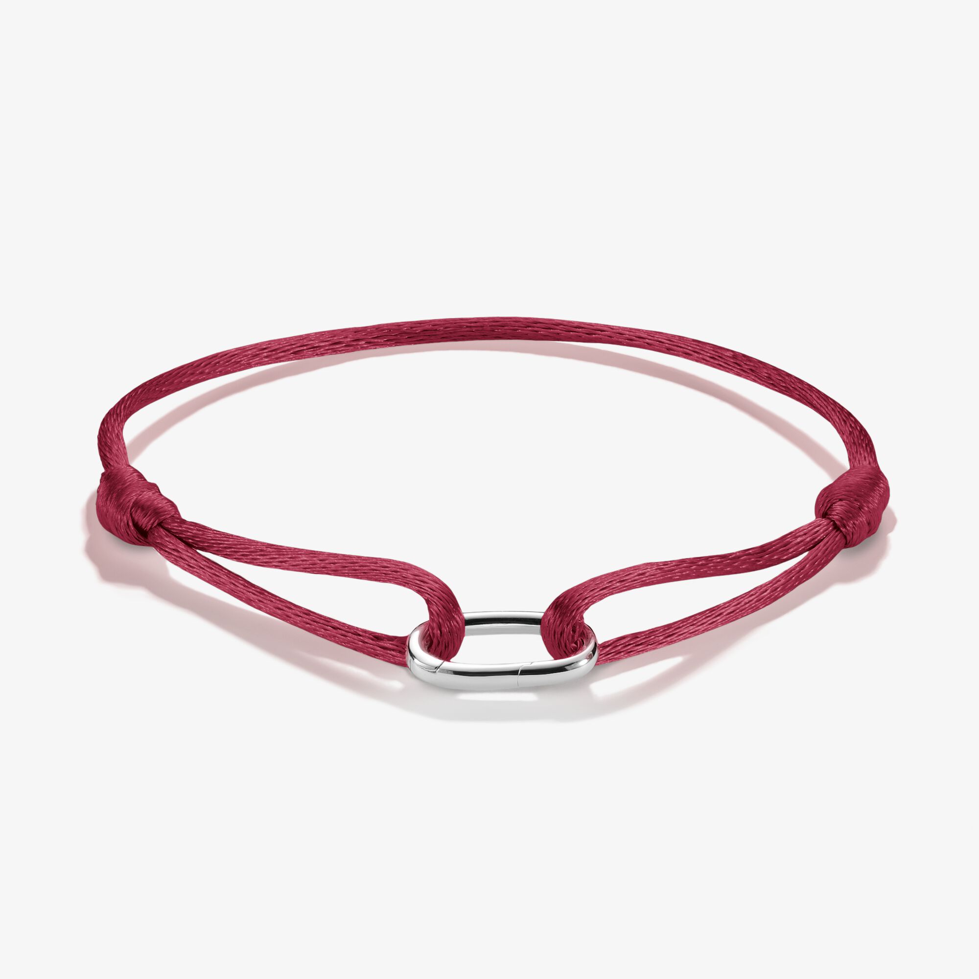 THOMAS SABO Bracelet textile rouge Connect Argent, Argent sterling, Taille: 24 cm, femme