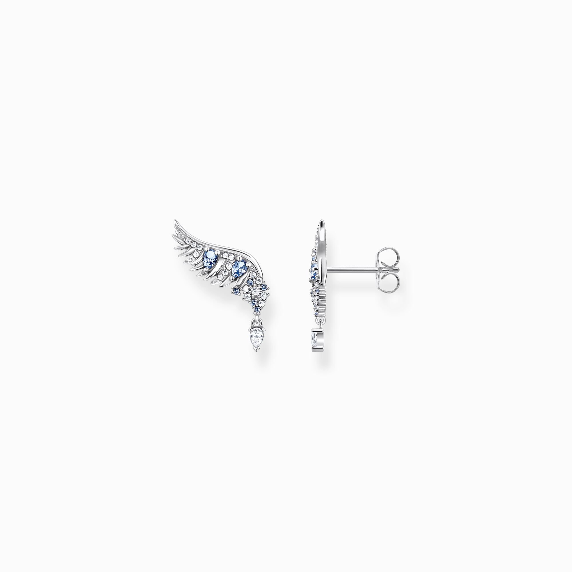 Ear studs phoenix wing with blue stones silver from the  collection in the THOMAS SABO online store