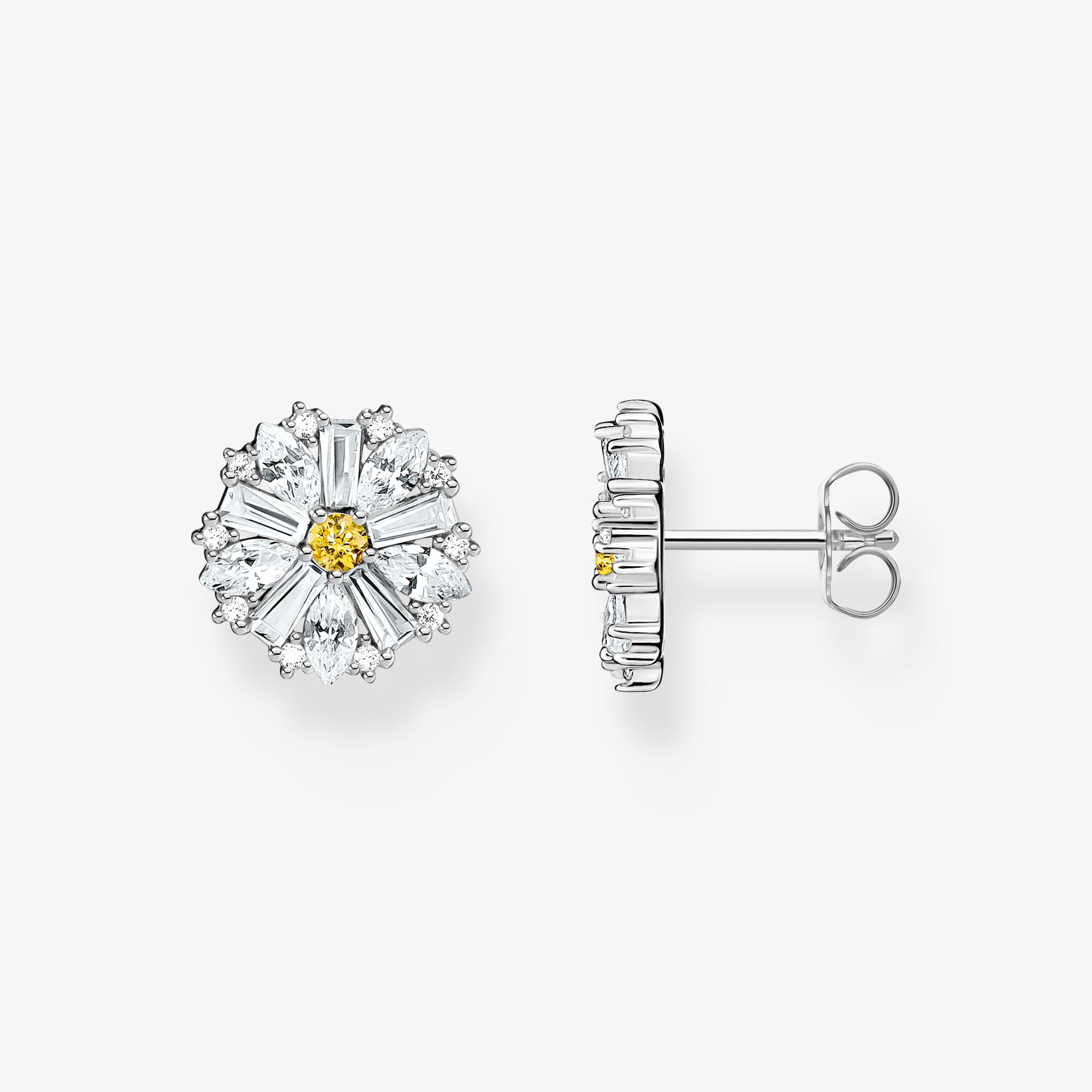 THOMAS SABO Stiftörhängen blomma Lovely Daisy stora silver, 925 sterlingsilver, Storlek: one size, för damer