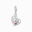 Silver charm pendant in heart-shape with engraving from the Charm Club collection in the THOMAS SABO online store