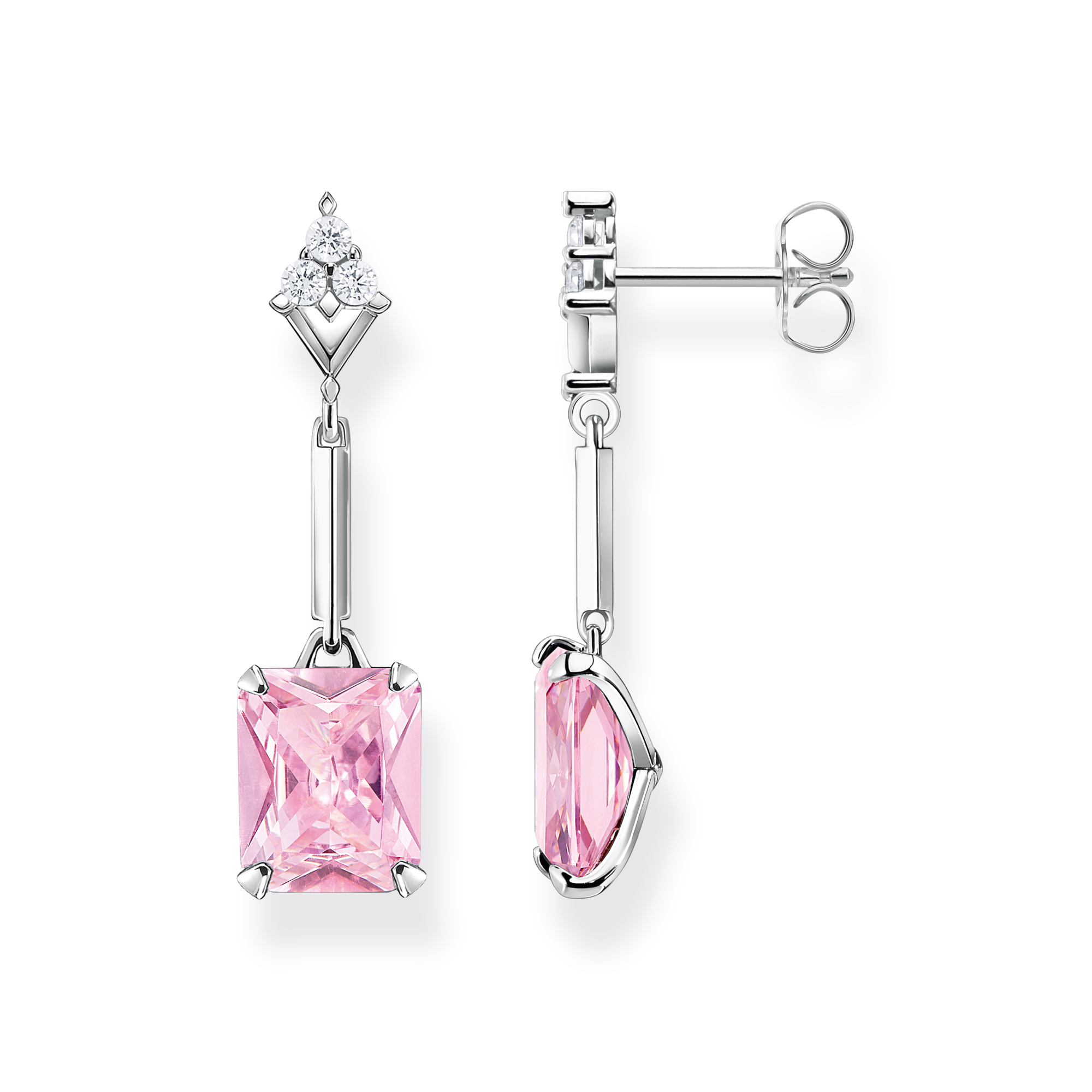 Thomas Sabo Ohrringe mit pinken und weißen Steinen Silber pink H2177-051-9
