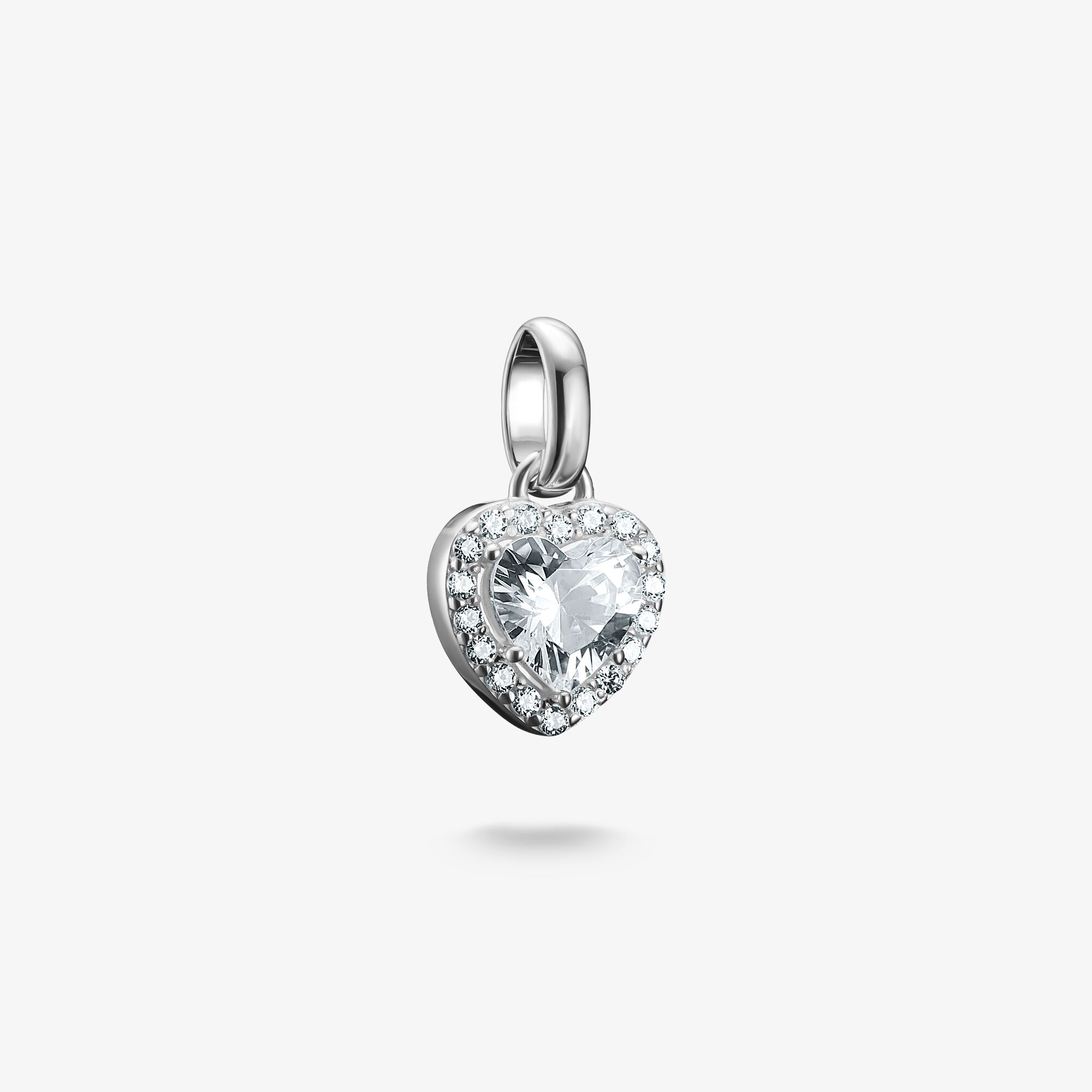 THOMAS SABO Charm-hängsmycke hjärta med stenar Connect silver, 925 sterlingsilver, Storlek: one size, för damer
