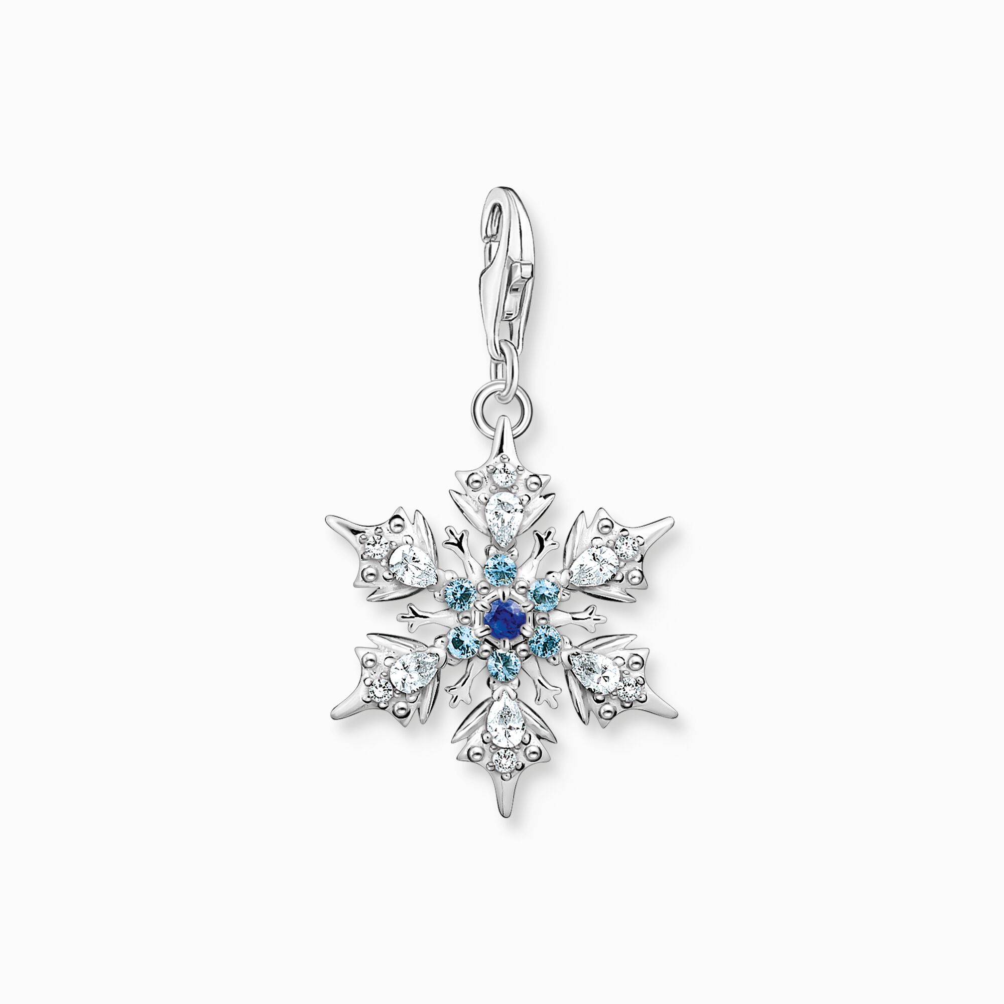 Charm pendant snowflake with blue stones silver from the Charm Club collection in the THOMAS SABO online store