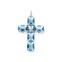 Pendant cross large blue stones with star from the  collection in the THOMAS SABO online store