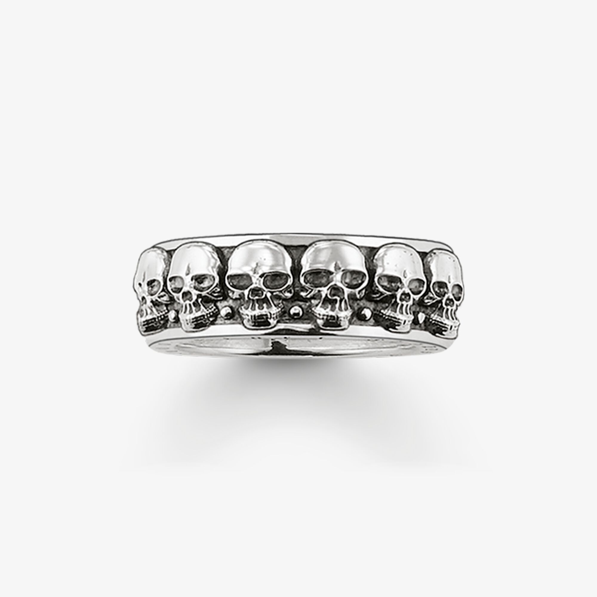 THOMAS SABO Bague têtes de mort, Argent sterling, Taille: 64, Unisex