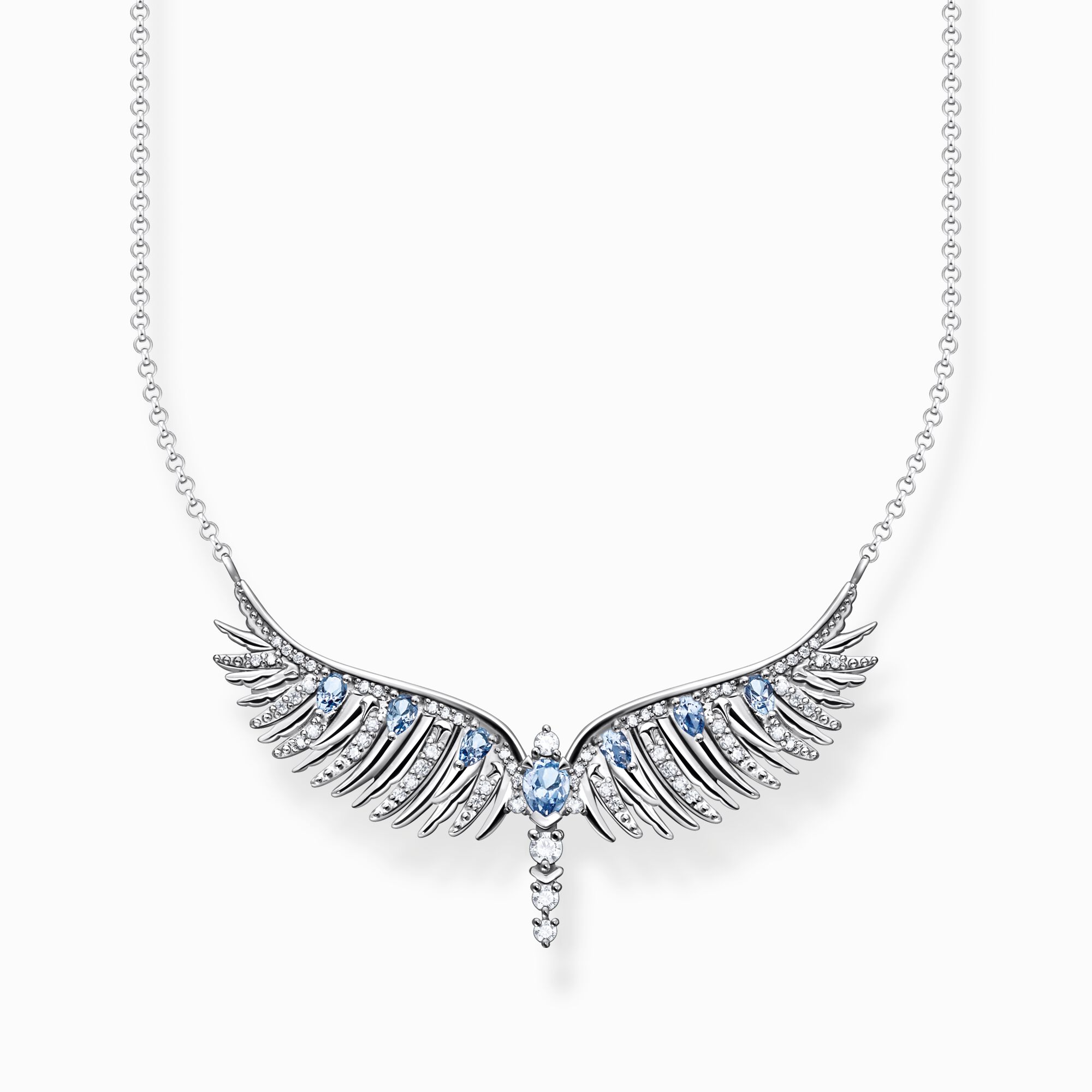 Cadena alas de f&eacute;nix con piedras azules plata de la colección  en la tienda online de THOMAS SABO