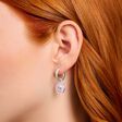 Silver hoop earrings with pinkish cold enamel and stones from the  collection in the THOMAS SABO online store
