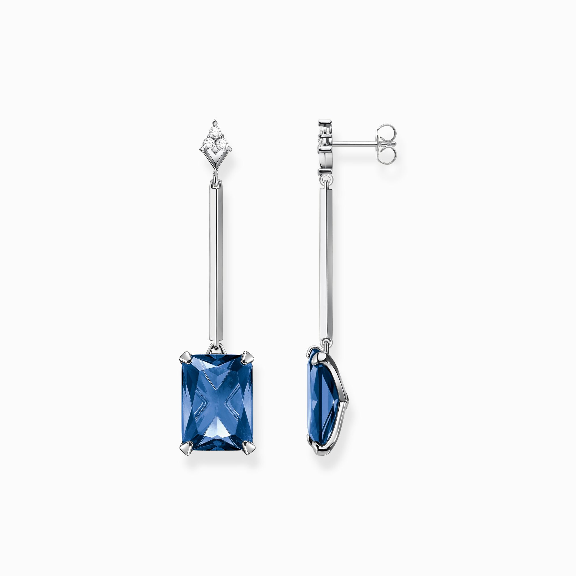 Earrings blue stone silver from the  collection in the THOMAS SABO online store