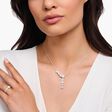 Silver necklace in Y-shape with eight white zirconia stones from the  collection in the THOMAS SABO online store