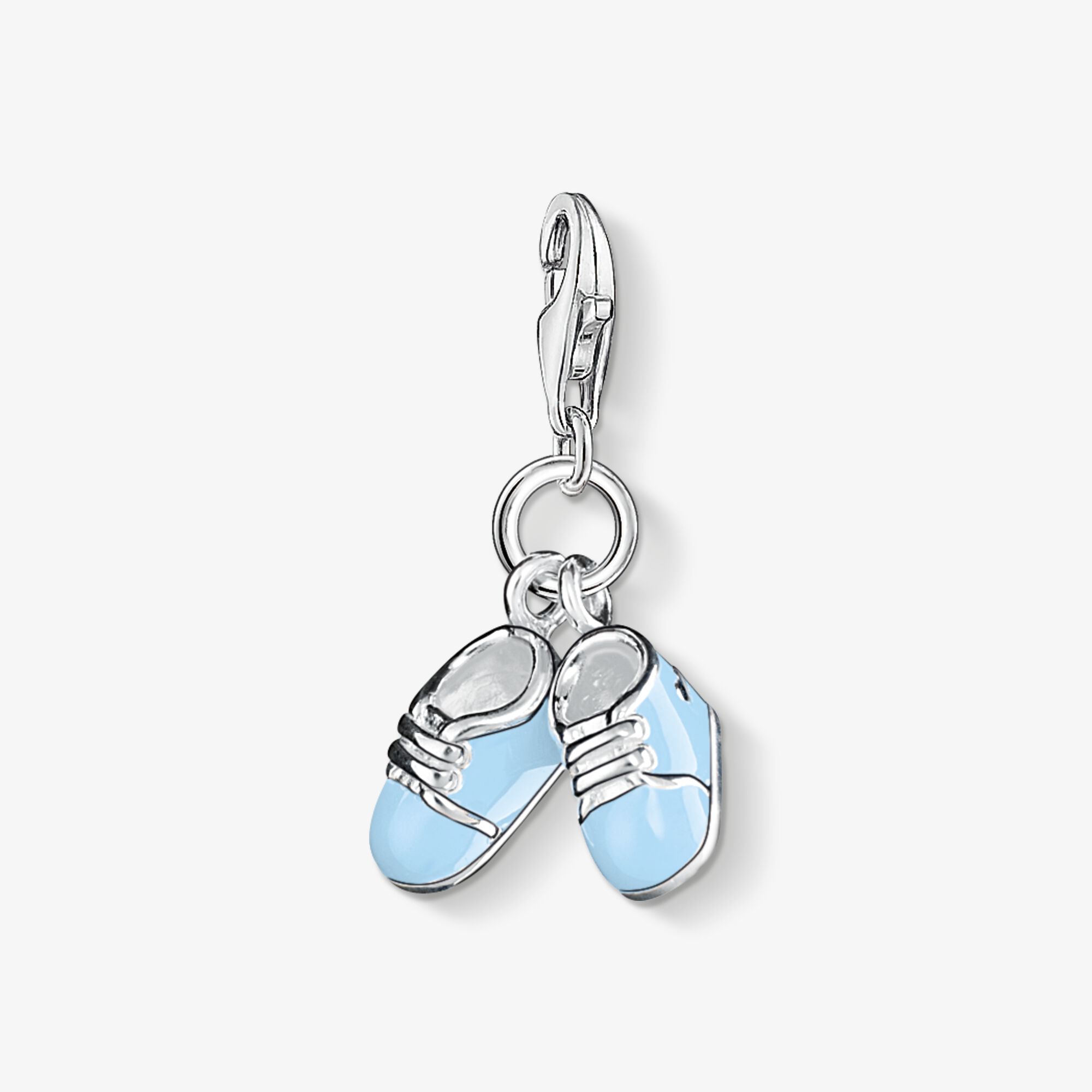 THOMAS SABO Charm-Anhänger blaue Babyschuhe, Sterlingsilber, Größe: one size, Damen