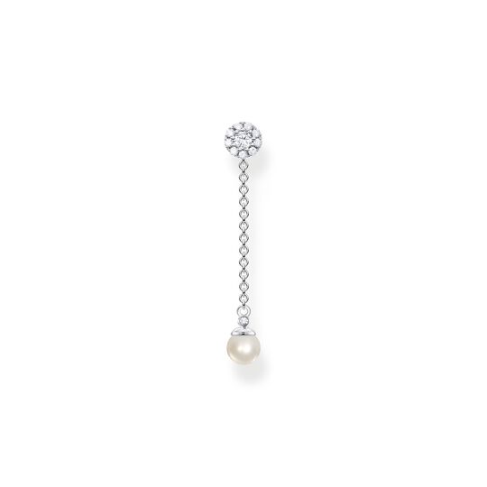Single ear stud with pearls pendant long silver from the Charming Collection collection in the THOMAS SABO online store