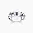 Silver blackend band ring with rhombus pattern and zirconia from the  collection in the THOMAS SABO online store
