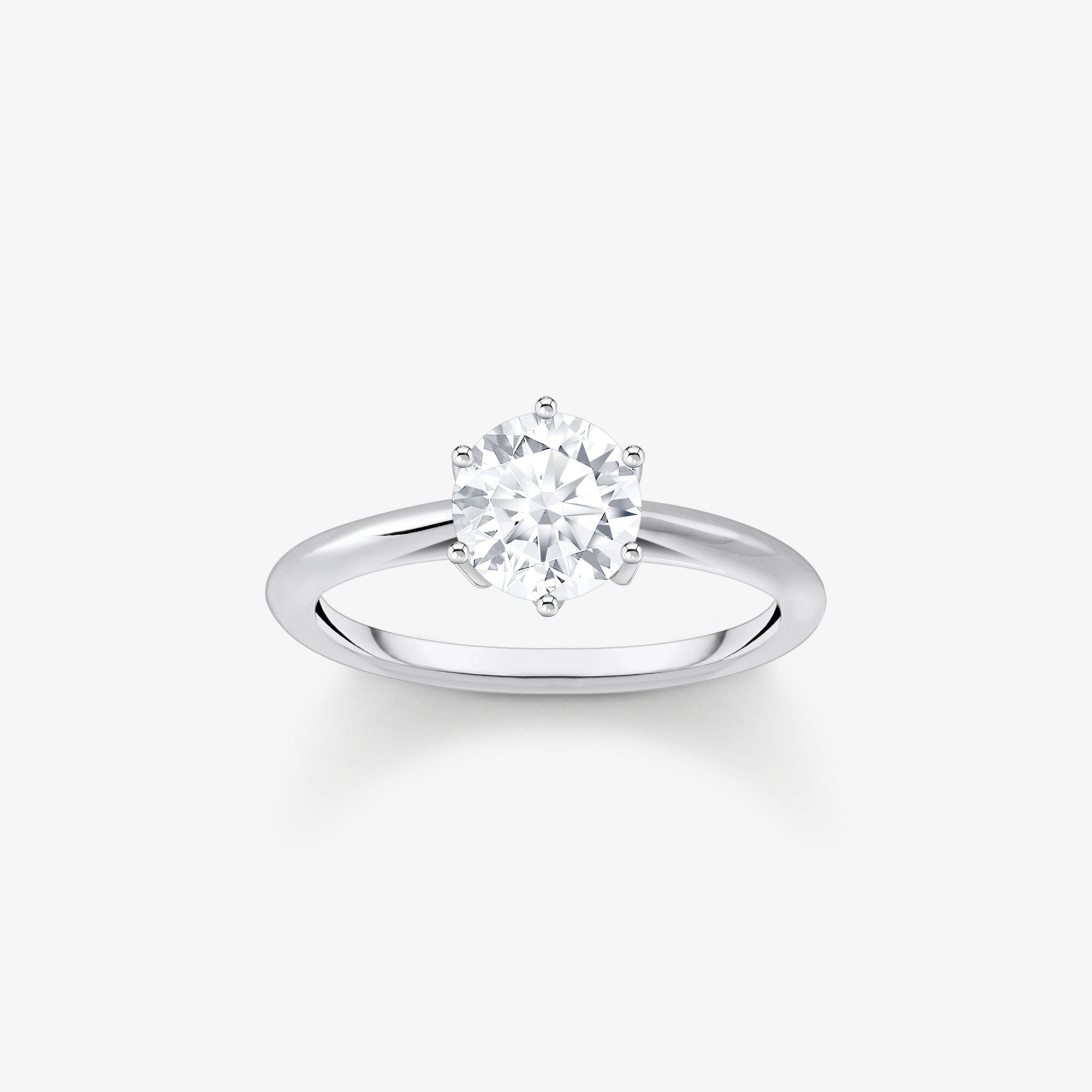 THOMAS SABO Bague en argent avec zircon blanc en taille brillant Argent sterling, Taille: 58, pour femme