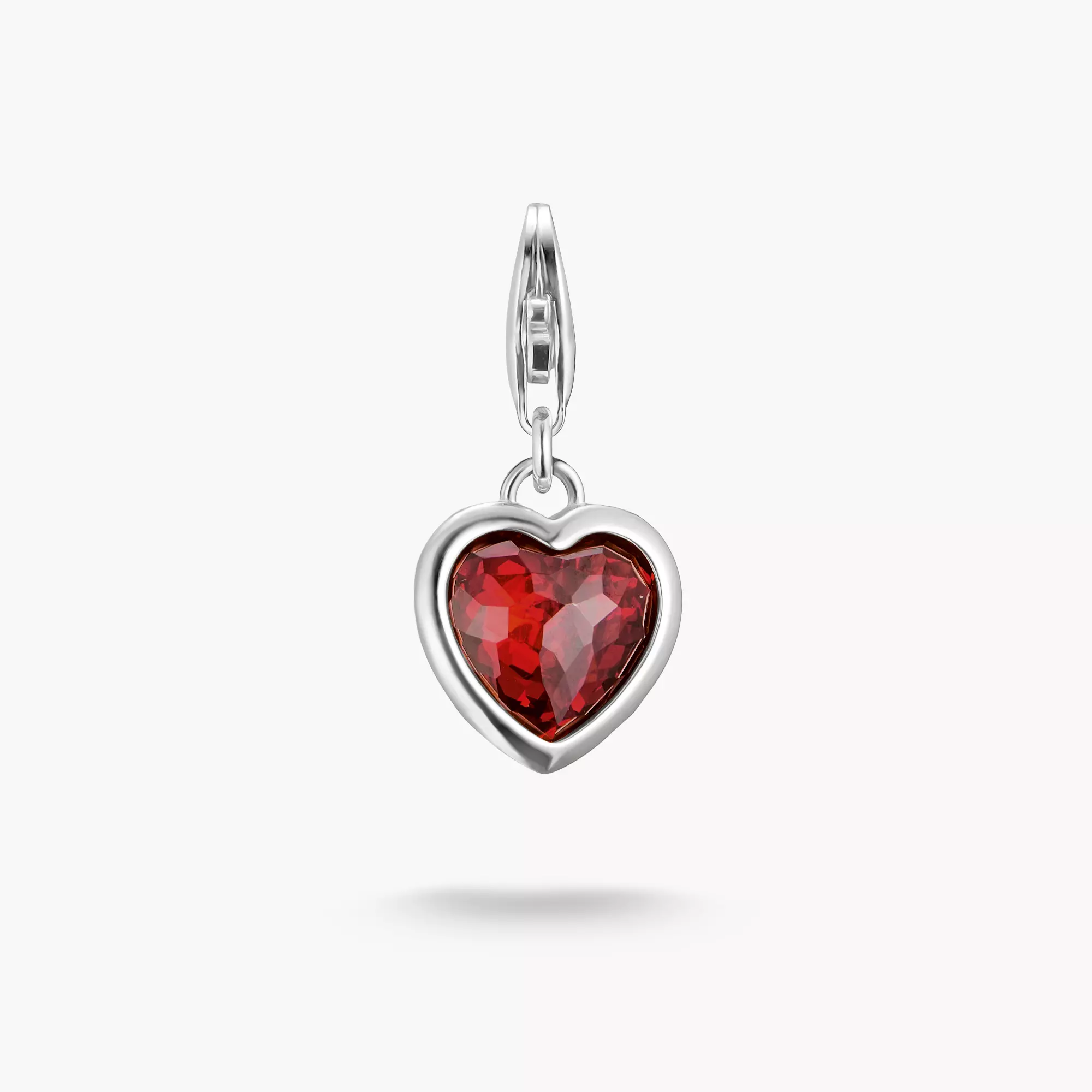 Silver charm pendant with red stone in heart-shape | THOMAS SABO