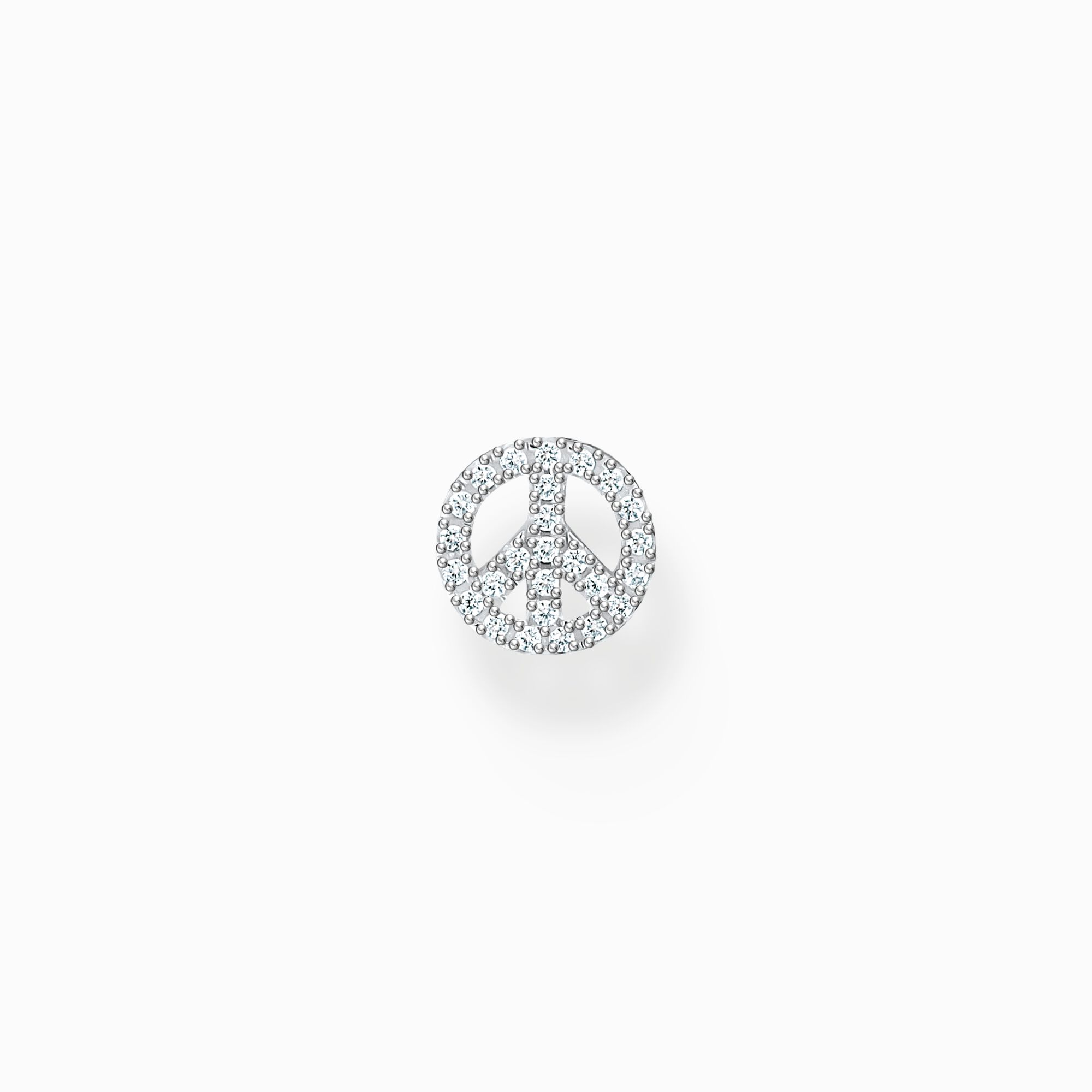 Single ear stud peace with white stones silver from the Charming Collection collection in the THOMAS SABO online store