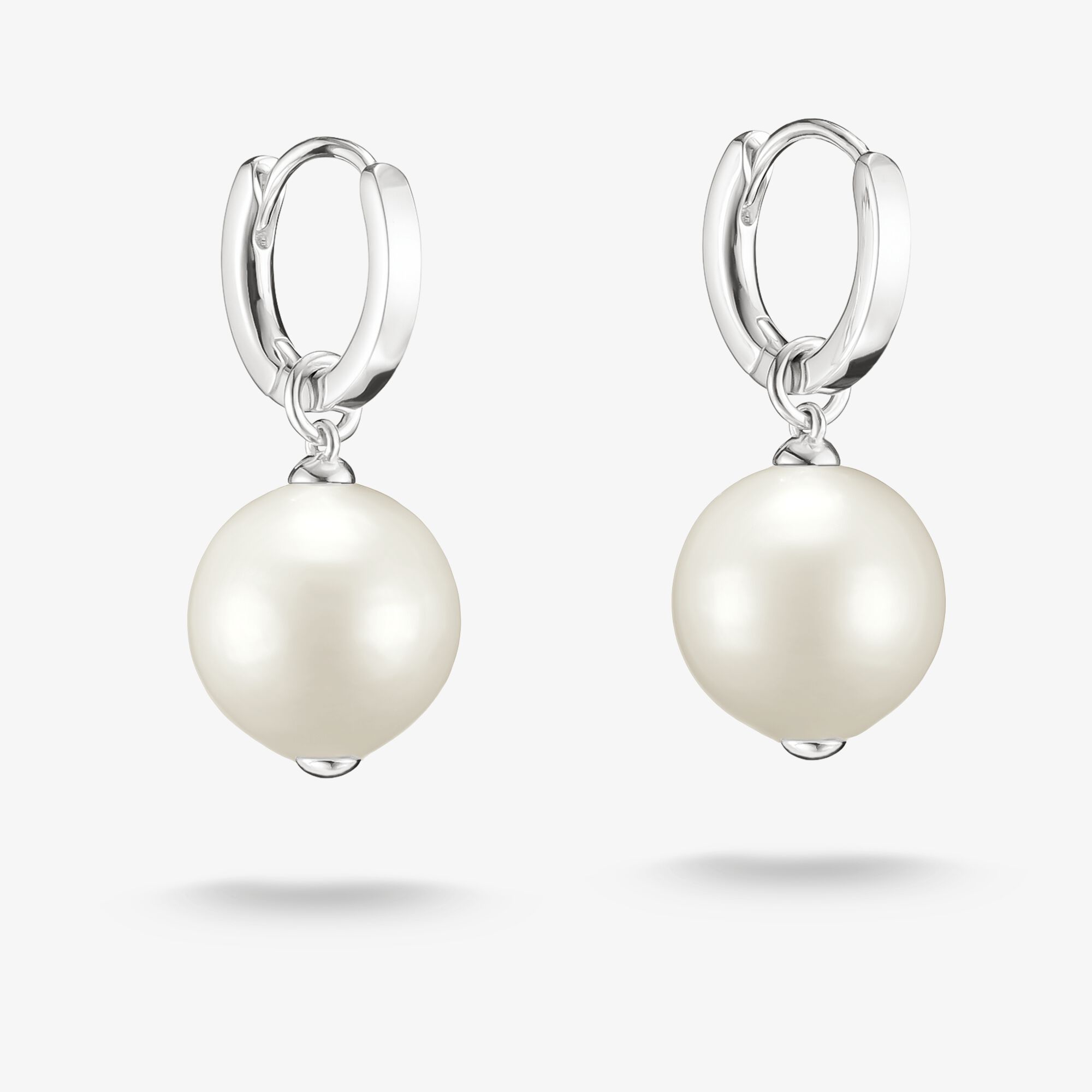 THOMAS SABO Creolen mit imitierten Perlen Silber, Sterlingsilber, Größe: one size, Damen