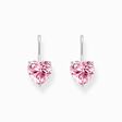 Silver earrings with pink heart-shaped zirconia from the  collection in the THOMAS SABO online store