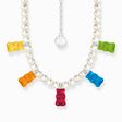 Silver pearl necklace with 5 colourful goldbears from the Charming Collection collection in the THOMAS SABO online store