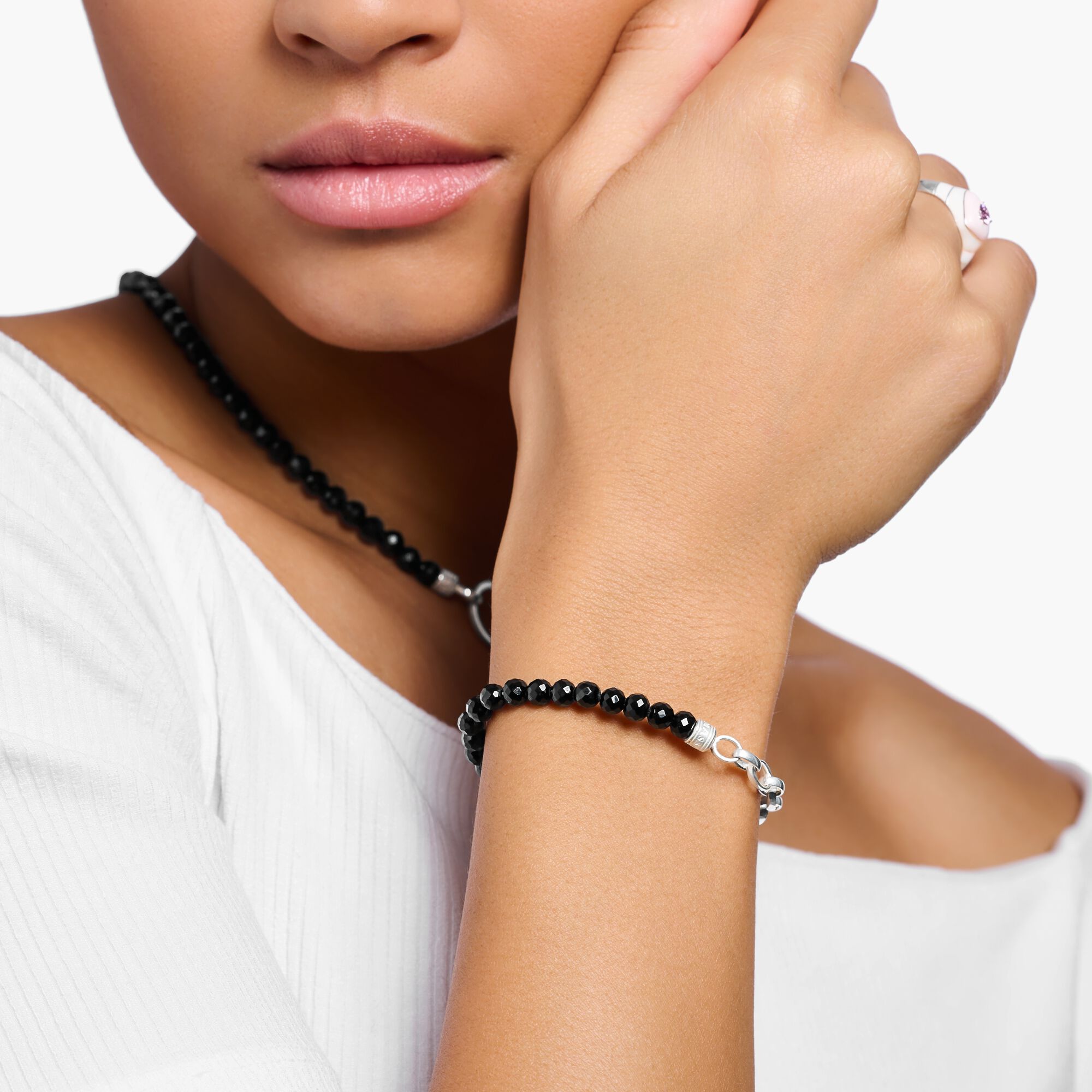 Charm-Armband, Onyx-Beads & Silber | THOMAS SABO