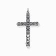 Pendant cross black stones silver from the  collection in the THOMAS SABO online store