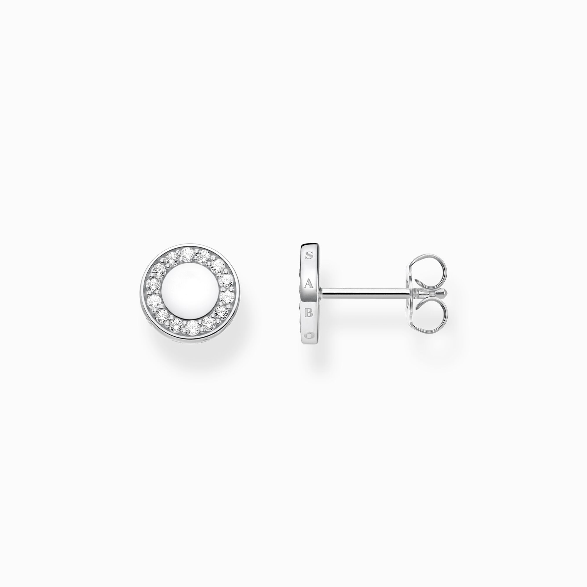 Ear studs circle with white stones silver from the  collection in the THOMAS SABO online store