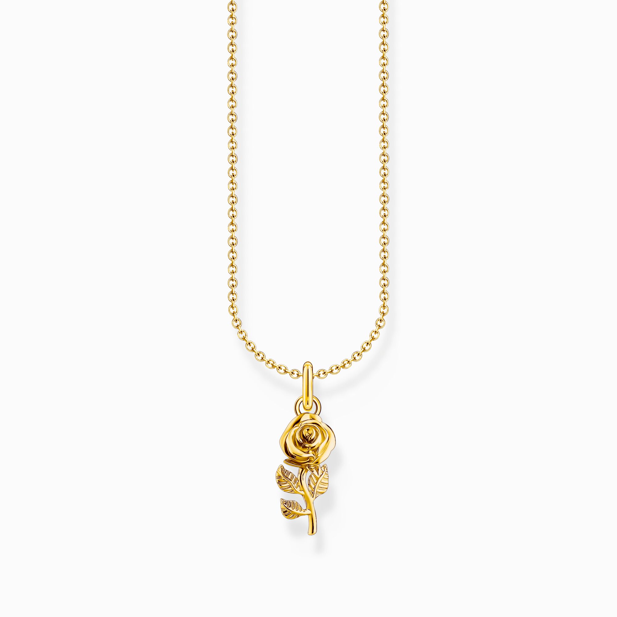 Cadena con ba&ntilde;o de oro y colgante de rosa de la colección Charming Collection en la tienda online de THOMAS SABO