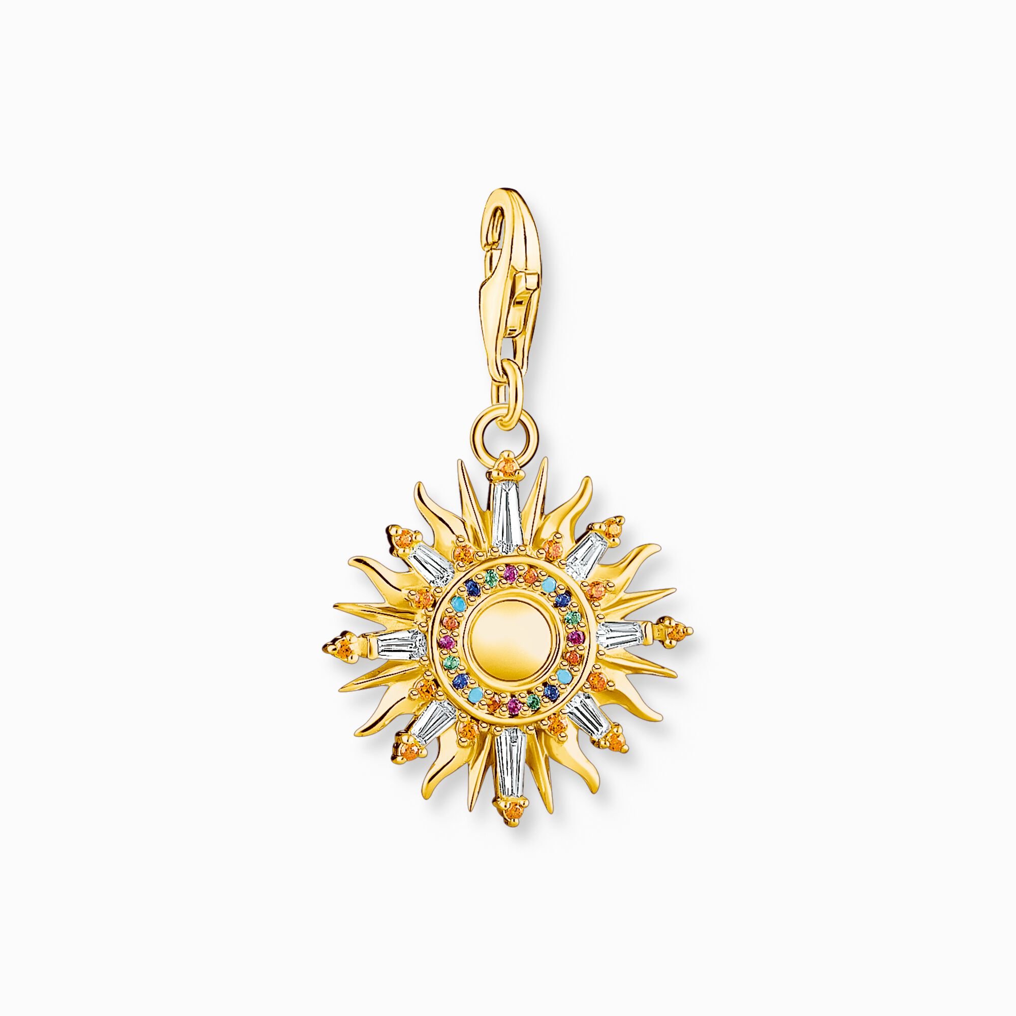 Pendentif Charm soleil multicolore plaqu&eacute; or de la collection Charm Club dans la boutique en ligne de THOMAS SABO