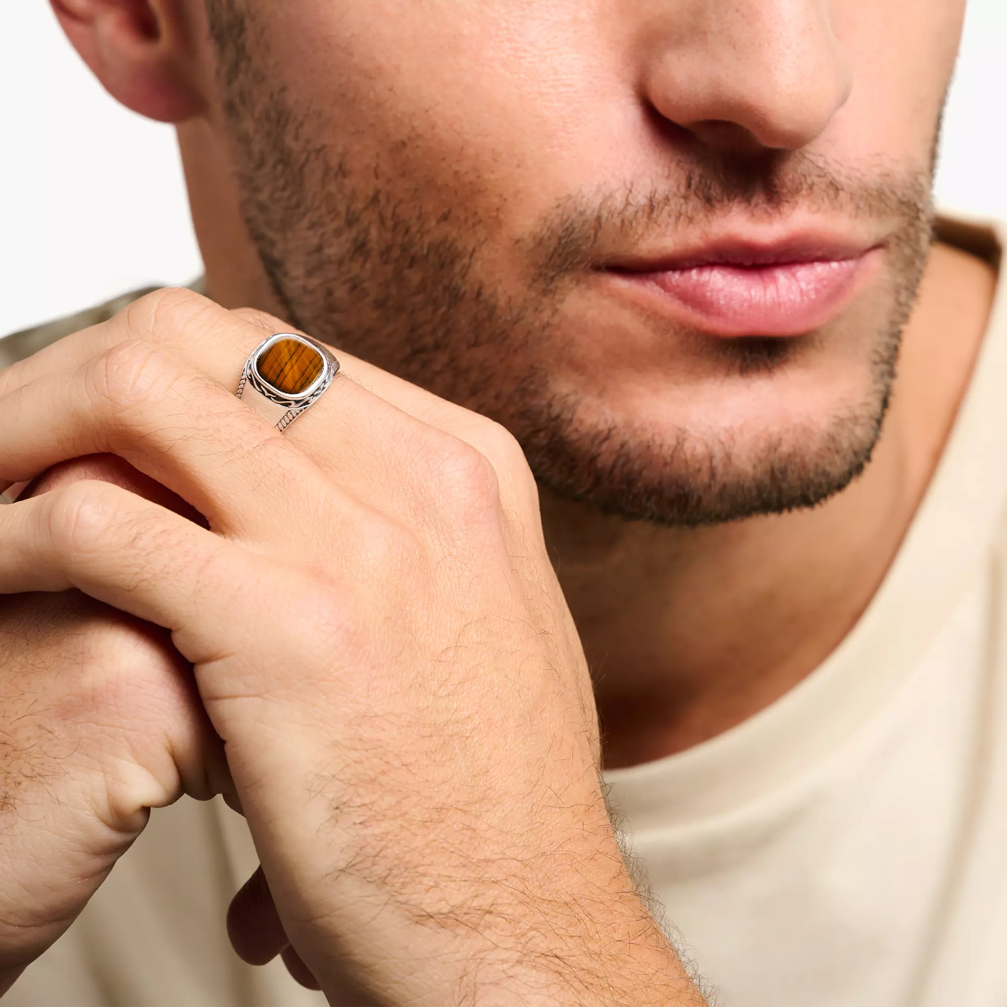 Signet ring, tiger's eye & engravings – THOMAS SABO
