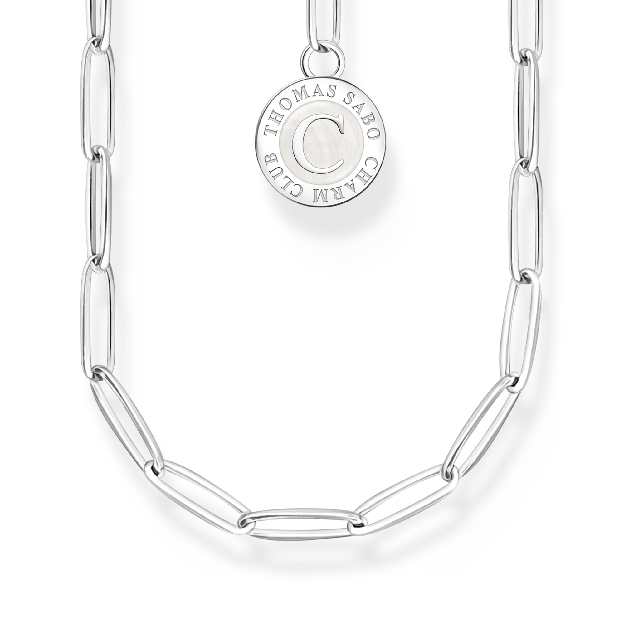Thomas Sabo Charm-Kette mit weißem Coin Silber silberfarben X2089-007-21-L90